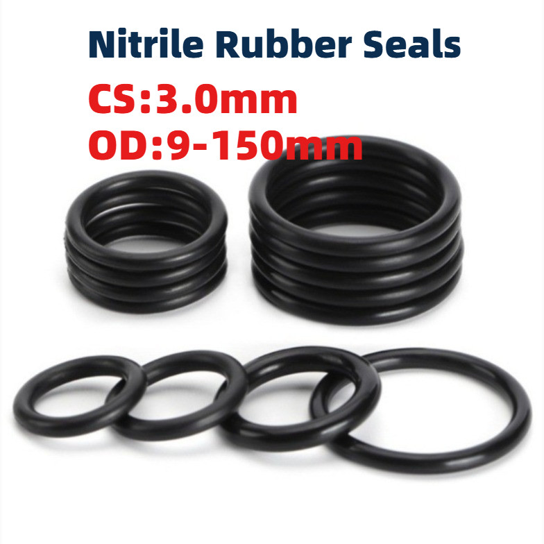 CS3.0mm แหวนซีลยาง O-ring O-ring OD9-150mm แหวนซีลน้ํามันไนไตรล์ปะเก็นสีดํากันน้ําและทนอุณหภูมิสูงPH