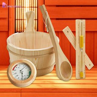 ชุดซาวน่า 4 ชิ้น ประกอบด้วยทัพพีซาวน่าพกพา และถังซาวน่าไม้ 4…