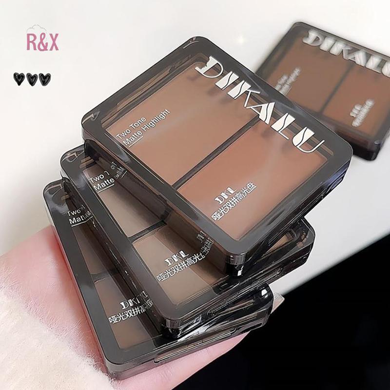 R&X DIKALU Contour Palette 3D Facial Bronzer เครื่องสําอาง Face Shading Powder Two-toned Lasting Mat