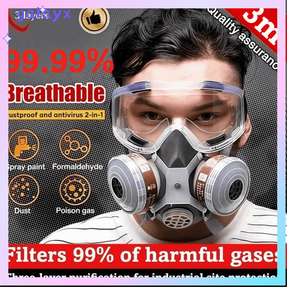 GALAYX แก๊ส , 2in1 6502-7 ฝุ่น, กรองฟองน้ําป้องกันกลิ่น Anti-อันตราย 100% Breathable เชื่อมหมวกนิรภัยกรองที่มีประสิทธิภาพ