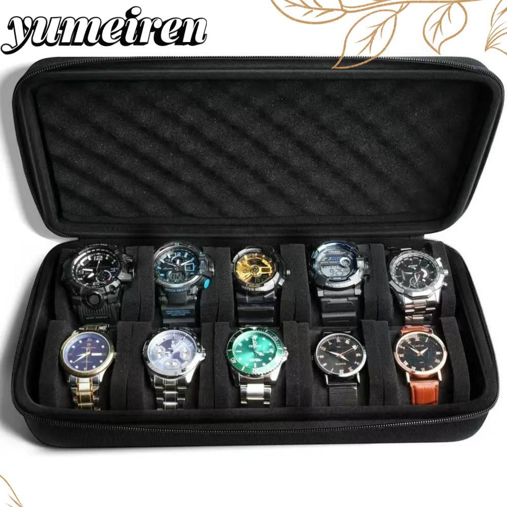 YUMEIREN กล่องนาฬิกา, 6/8/10/12/15 ช่องนาฬิกา EVA ,แบบพกพากันกระแทก Drop-resistant Hard Watch Display Holder ใช้ในบ้าน