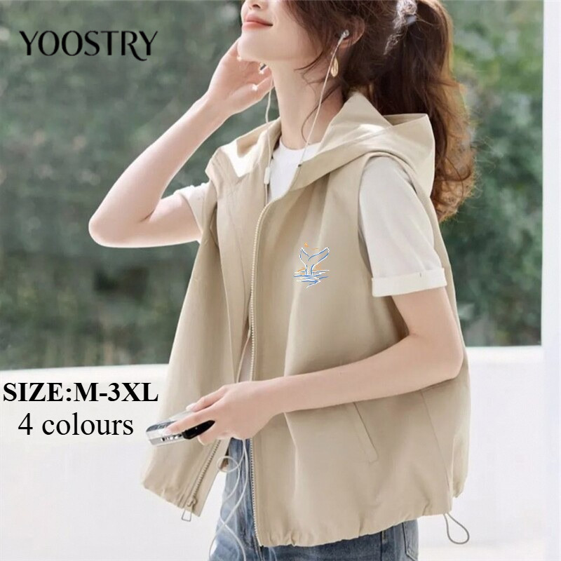 YOOSTRY เสื้อกล้าม มีฮู้ด กันลม ระบายอากาศได้ดี สำหรับเดินป่า ขี่จักรยาน ใส่ได้ทั้งชายและหญิง M-3XL