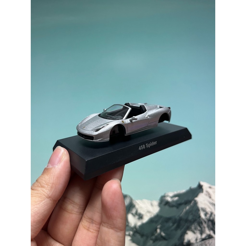 1/64 Jingshang kyosho Ferrari 458 Spider Silver Ferrari 458 Spider Card Box Complete ยี่ห้อใหม่ประกอ