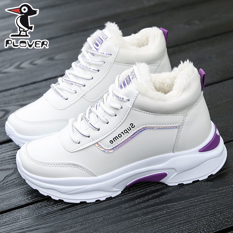 รองเท้าผ้าฝ้าย Snow Warm ยี่ห้อกํามะหยี่หนา plover ฤดูหนาวรองเท้าหนา All-Match สไตล์ใหม่หญิง 2025 หญ