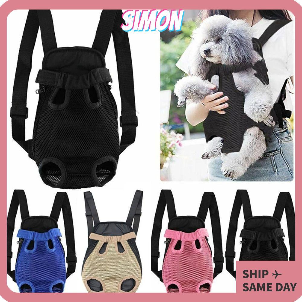SIMON Dog Backpack Carrier, Breathable Puppies Pet Carrier Backpack, Dog Front Carrier Portable Adju