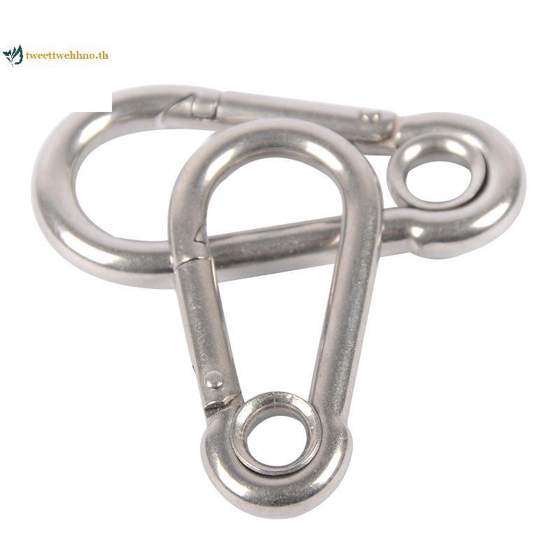 Tweettwehno M4 M5 M6 M7 M8 สแตนเลส Carabiner Carbine Snap Hook ตาไก่ฤดูใบไม้ผลิ Bule Key แหวน TH
