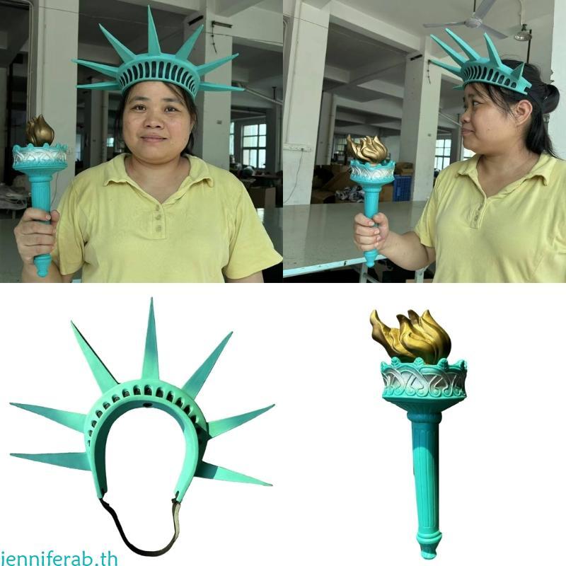 Statue of Liberty Crown Torch Props Costume Accessories Women Halloween Costume