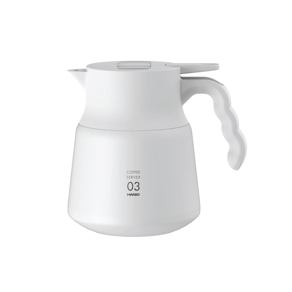 HARIO V60 Insulated Stainless Steel Server PLUS 800 (800ml capacity, White) VHSN-80-W