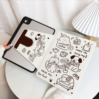 ลูกสุนัขน่ารัก เคสป้องกัน For Samsung Tab A11 A8 S6Lite A9/A9 Plus /S7 S9 S10 FE/S7 S8 S9 S10 Plus ปรับองศาได้360 องศา