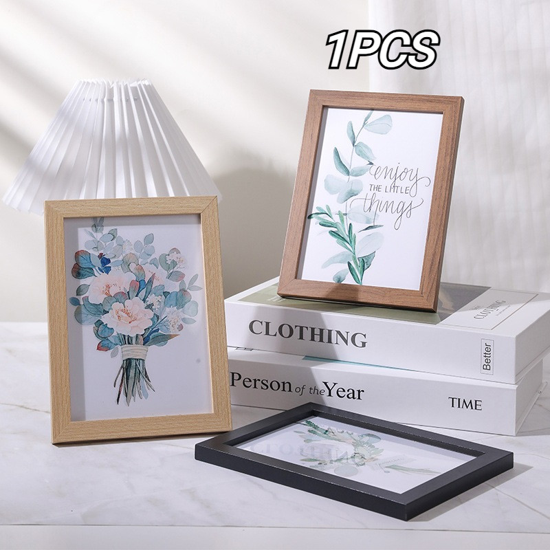 กรอบรูปไม้ กรอบรูป กรอบรูปมินิมอล 4x6 นิ้ว/5x7 นิ้ว มี4สี กรอบรูปตั้งโต๊ะ สำหรับ DIY แต่งบ้าน