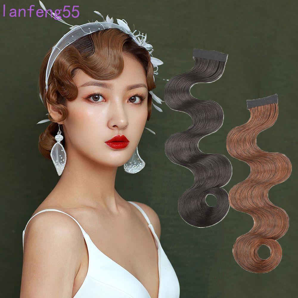 JETTY Curly Bangs Hair Extension Matte Wavy Hair Piece Retro Fake Bangs