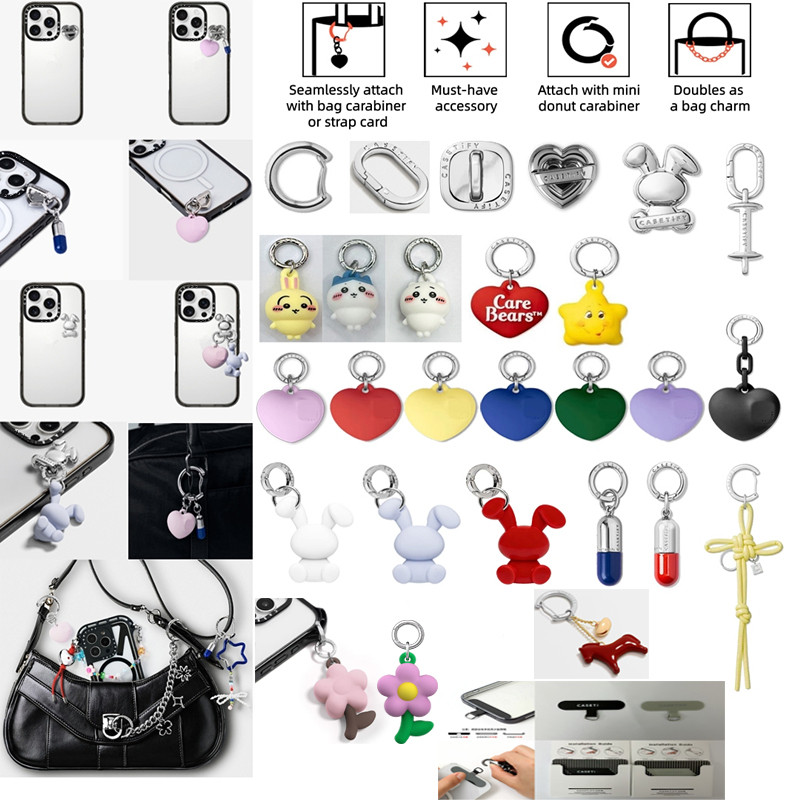 Lucky Knot Bag Charm Bunny Puffy Heart Hook Blossom PonyพวงกุญแจChikawa CASEทั้งหมดสไตล์โทรศัพท์คล้องมือจี้Charm Cross Bodyสายรัดข้อมือสําหรับiPhoneสร้อยข้อมือเชือกเส้นเล็ก