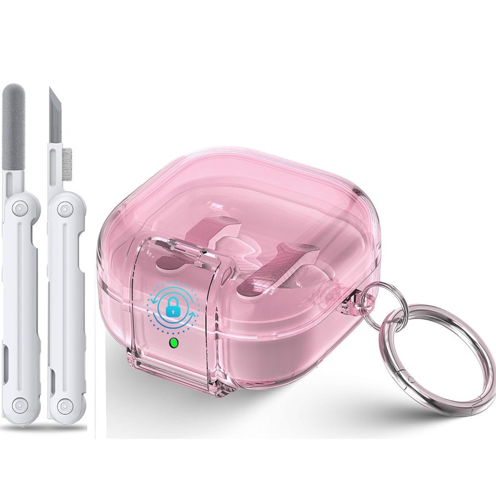 เคสใสสําหรับเคส Samsung Galaxy Bud 4 Pro / Buds4 2026 พร้อมขาตั้งโทรศัพท์ + ชุดทําความสะอาด