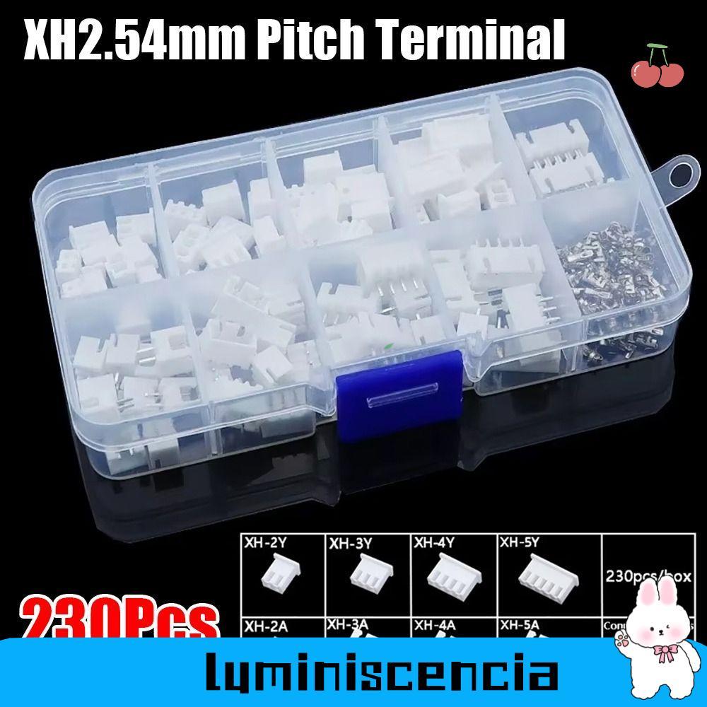 LUMINESCIA 230 ชิ้น 2.54 มม.Pitch Terminal, ชายและหญิง 2p 3p 4p 5pin Pin Connector, 4 ค่า XH2.54 ชุด