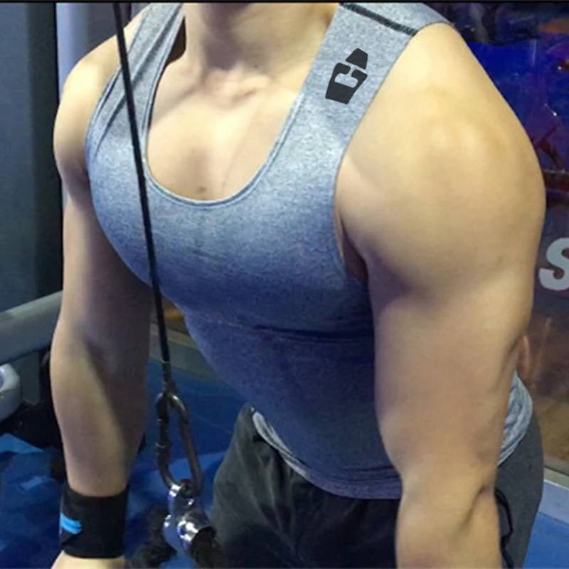 【Ready Stock】 Workout Clothes Muscle Men Sports Vest Running Training Tight Vest Fitness Clothes Mus