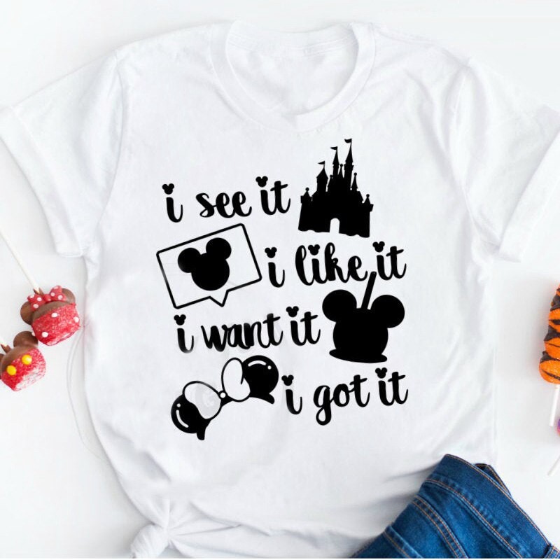 CODI See It I Like It I Want It I Got It Ariana Grande เสื้อยืดตลกขนมน่ารักเสื้อยืด Harajuku Womens 