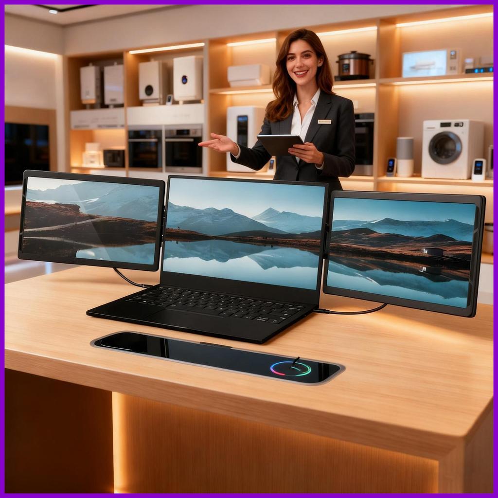 แล็ปท็อป Monitor Extender แบบพกพา Ultra-Thin ภายนอกคอมพิวเตอร์ Travel Monitor Extender สําหรับคอมพิว
