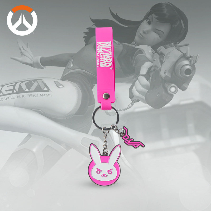 เกม Blizzard Blizzard สินค้าของแท้ Overwatch D.va พวงกุญแจโลหะจี้อุปกรณ์เสริม