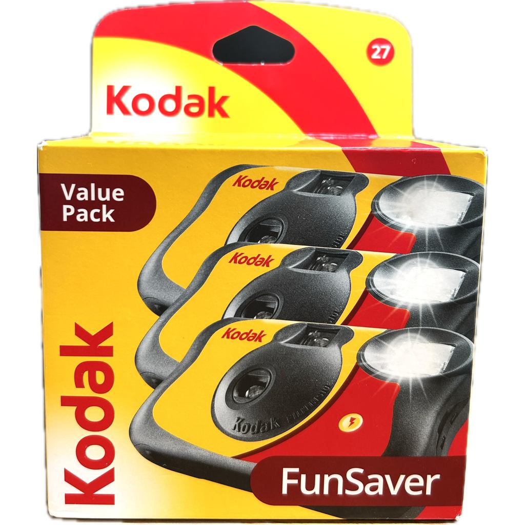 KODAK FunSaver Disposable Film Camera 3 Pack 27 Exposures ISO 800 35mm with Flash