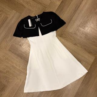 D295 เดรสผ้าคลุม มีกระเป๋าข้าง+เข็มกลัดมุก  มีไซส์ S-3XLความ…