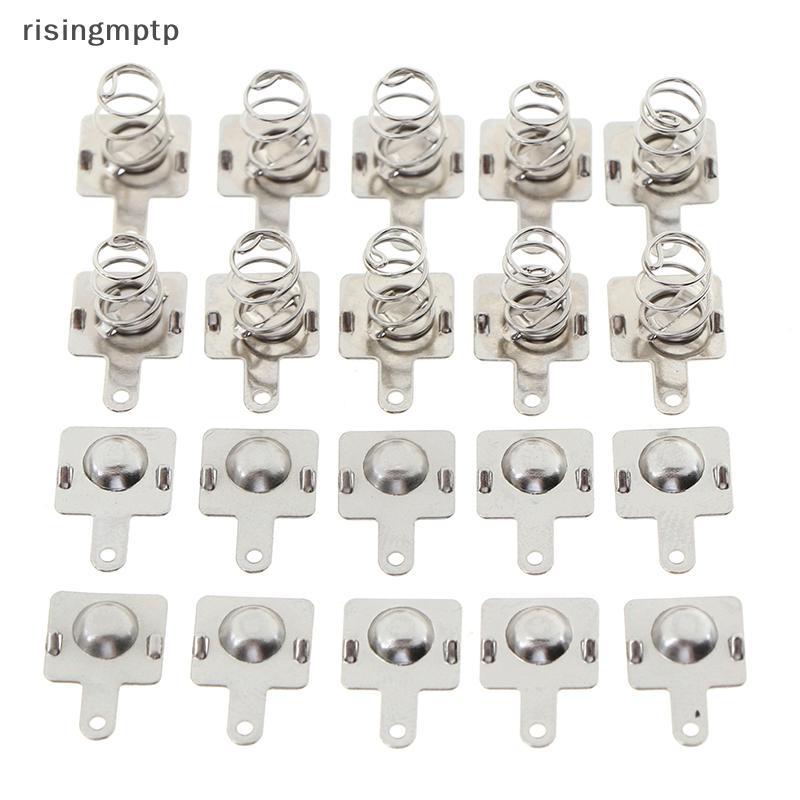 Risingmptp] 10 คู่เปลี่ยนแบตเตอรี่โลหะสปริงแผ่นสัมผัสสําหรับแบตเตอรี่ AA AAA ใหม่
