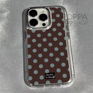 🔥POPPA🔥สไตล์เกาหลี Retro Dots เคสโทรศัพท์ Drop-Resistant สําหรับ iPhone 11 17 16 15 Promax 12 13 14 13 12 PRO 14/15PLUS