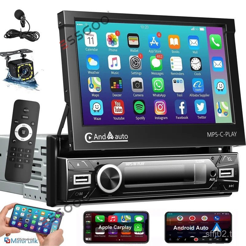 เดี่ยว 1 din รถวิทยุ 7 นิ้ว HD Autoradio เครื่องเล่นมัลติมีเดีย 1DIN WIFI GPS เครื่องเสียงรถยนต์เครื