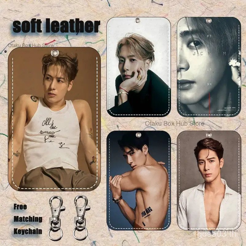 J-Jackson Wang การ์ดการ์ตูนพวงกุญแจอะนิเมะแฟชั่นจี้กระเป๋า ID ประตูกรณีบัตรรถบัสน่ารักผู้ใหญ่ WOHD