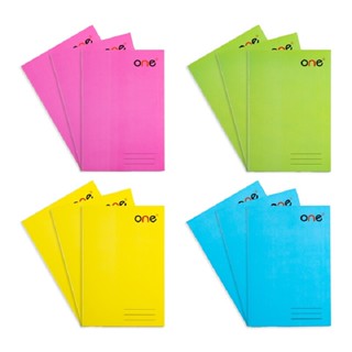 ONE สมุดปกอ่อนตัดเก้า 60 แกรม 40 แผ่น คละสี (แพ็ค12)