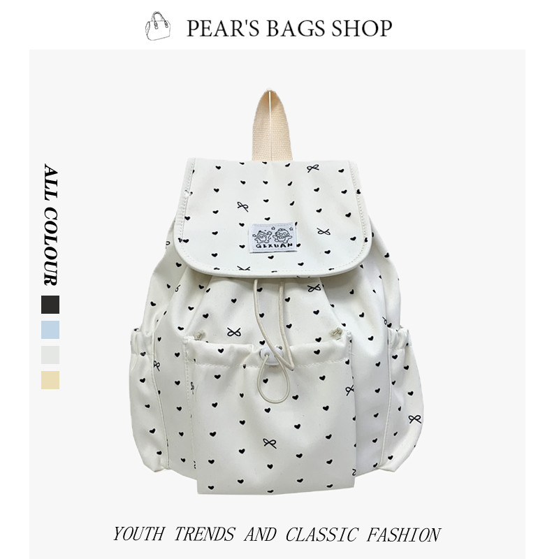Pearsbags กระเป๋าสะพายหลัง ความจุเยอะ กระเป๋าเป้นักเรียนสไตล์เกาหลีเทรนด์ใหม่ สําหรับผู้หญิง น่ารัก
