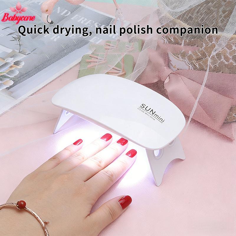 <BYCE-t> Mini UV LED โคมไฟเล็บ 6 LED เครื่องเป่าเล็บเจลสะดวกอินเทอร์เฟซ USB พับออกแบบเล็บ UV Curing Light 1PC