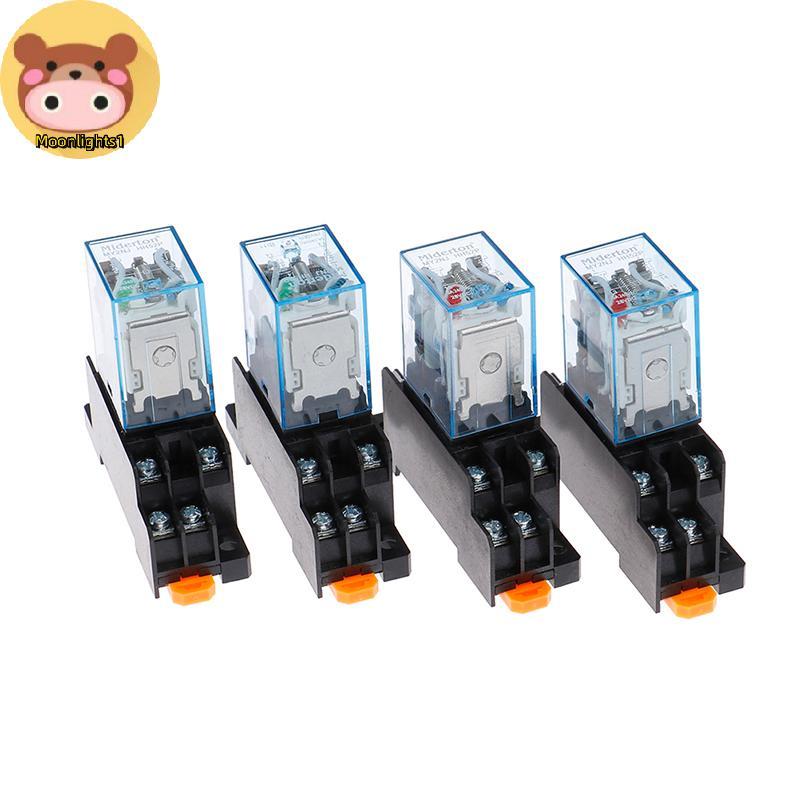 Moonlights1 AC220V 12VDC 24VDC 24VAC 5A 8PIN Coil Power MY2N-J รีเลย์ HH52P พร้อมฐาน Soet EN