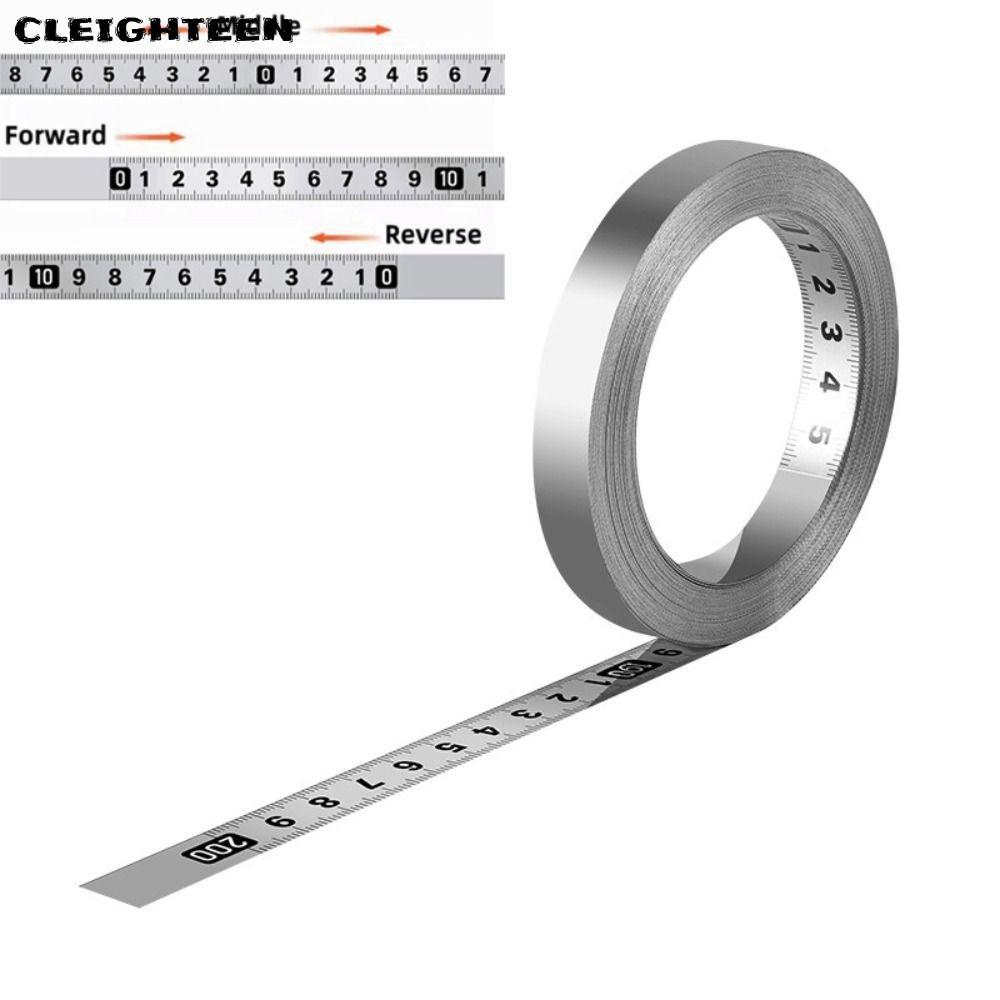 เทปวัด CLEIGHTEEN ความกว้าง 12 มม. 1/2/3 เมตร เทปวัดโลหะ สแตนเลสแบบมีกาวในตัวคุณภาพสูง เครื่องชั่งเมตริก