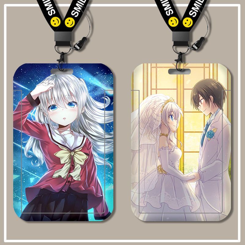 Charlotte Custom Student School Access ID Card Cover Bus Card MRT Card Holder Name Card Case