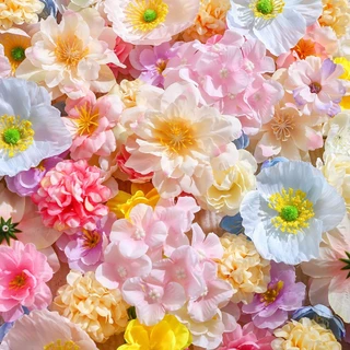 20/50ชิ้น ผสมดอกไม้ประดิษฐ์ที่มีสีสันดอกไม้ปลอมหัว2-5ซม.ไฮเดรนเยียกุหลาบเดซี่เชอร์รี่ดอกป๊อปปี้เครื่องประดับตกแต่งบ้าน ทําเอง อุปกรณ์จัดแต่งงา