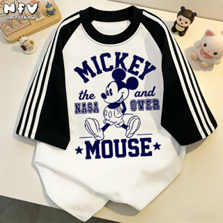 NFV แฟชั่นเกาหลี ระบายอากาศ เสื้อยืดแขนสั้นคอกลม ทรงหลวม สไต…