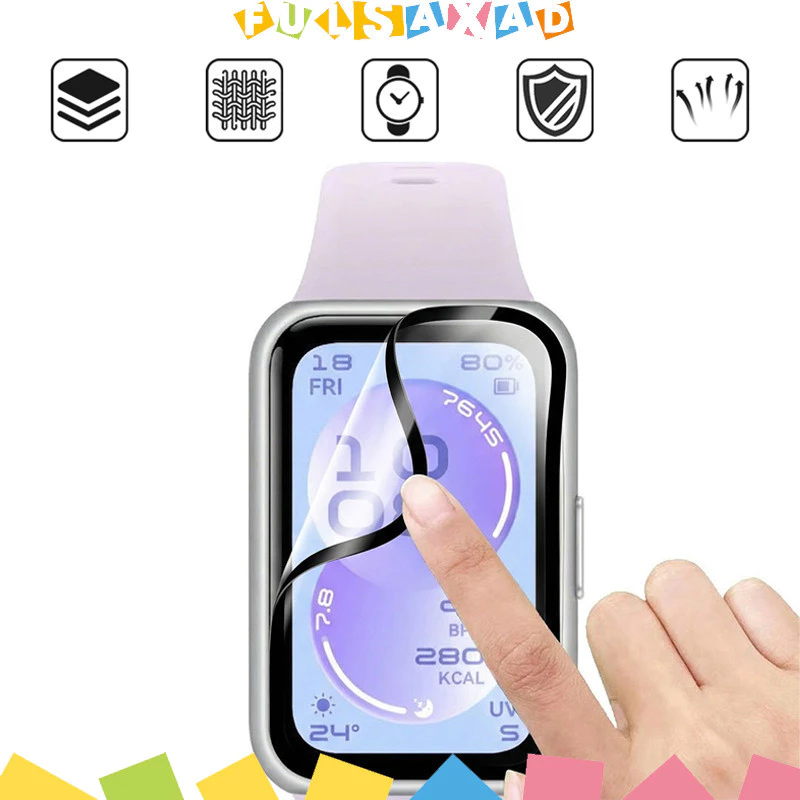 กระจกนิรภัย /นุ่ม เยื่อหุ้ม for Huawei Band 11 11 Pro แผ่นป้องกันหน้าจอ ฝาครอบป้องกันขอบ for Huawei Band 10 9 8 7 NFC