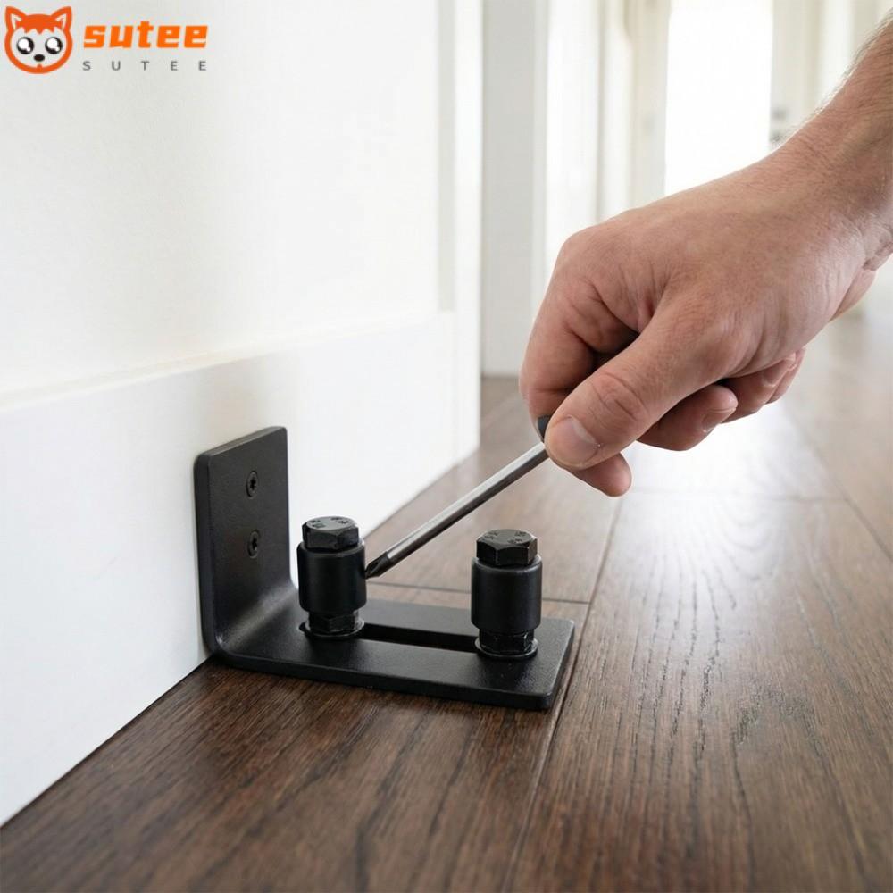 SUTETE ฮาร์ดแวร์ประตูบานเลื่อน, กันชนประตูโรงนาโลหะสําหรับงานหนัก, ระบบติดตามคู่มือประตูที่มั่นคงที่ทนทาน