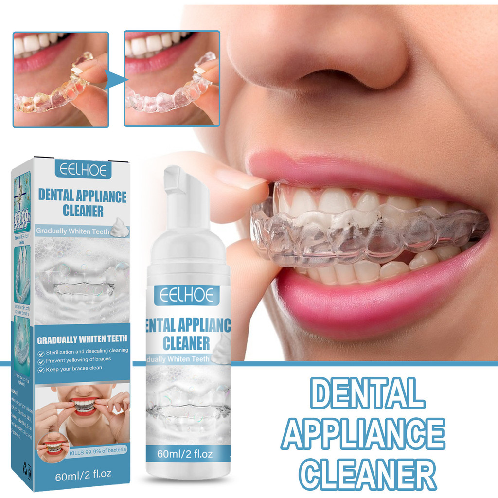Popular~EELHOE Dental aligner foam cleaner Dental braces foam cleaner for removing stains and cleani