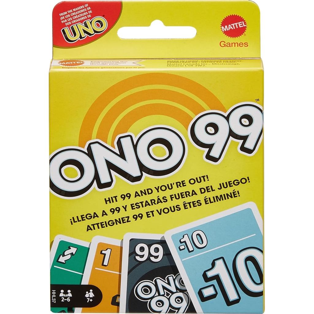 Mattel Games ONO 99 การ์ดเกมจากเครื่องชงกาแฟของ UNO สําหรับเด็ก ผู้ใหญ่และครอบครัว เพิ่มตัวเลขและอย่