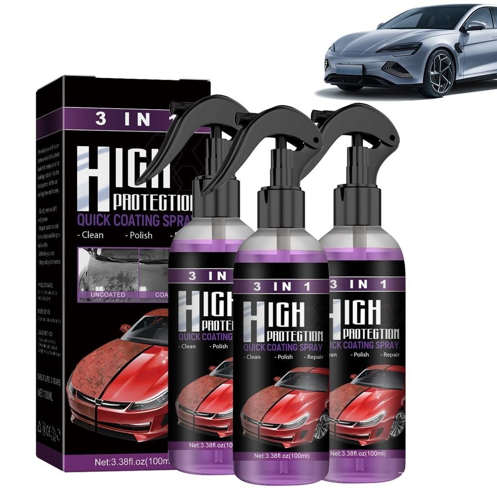 Dragon Honor 3 in 1 High Protection Quick Car Coating Spray, 3PCS Car Scratch Nano Repair Spray, Car