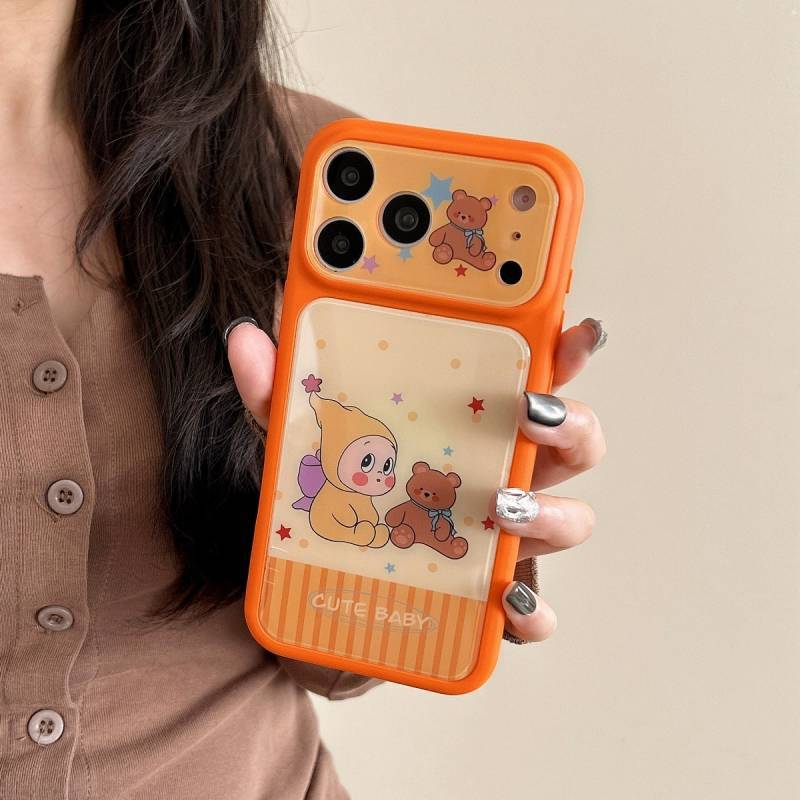 Korean Ins Style Striped Bear XINGX People Iphone17promax Phone Case Apple 14/16 Drop-Resistant 15 4