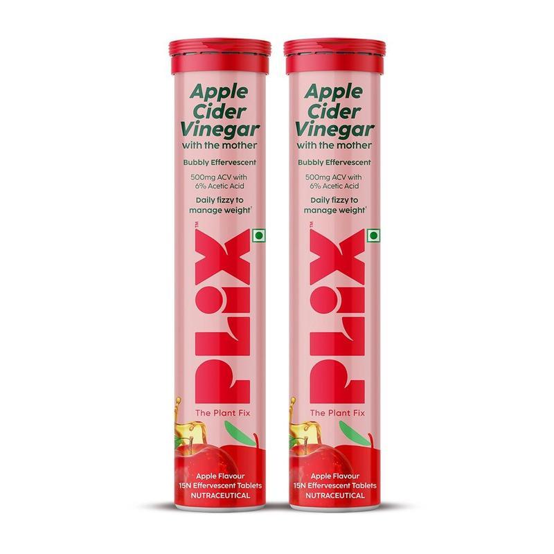 Plix Apple Cider Vinegar เม็ดฟู่, 700 มก. ACV, 4ct/2ct – อาหารเสริมเพื่อสุขภาพและสุขภาพ - เลือกแพ็คข