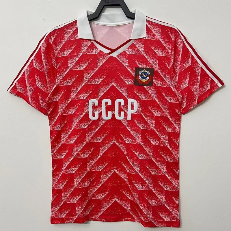 87/88 SL Home Red Retro เสื้อฟุตบอลแขนสั้น S-XXL