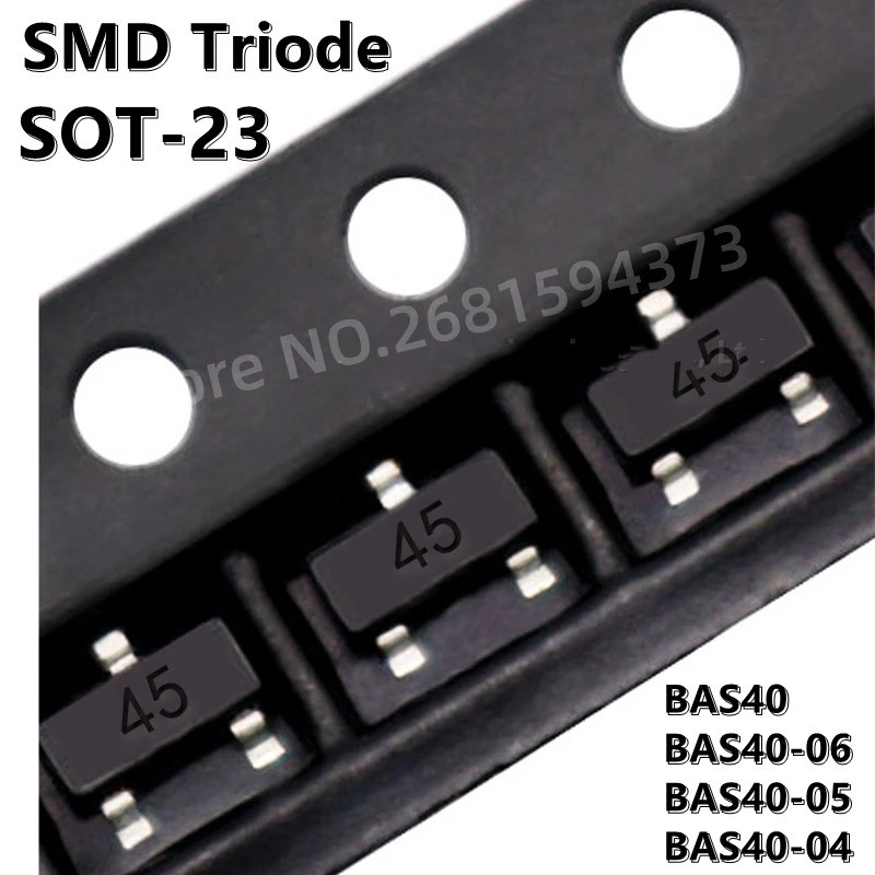 10PCS BAS40 43 BAS40-06 46 BAS40-05 45 BAS40-04 44 SMD Triod SOT-23 ชิป ic