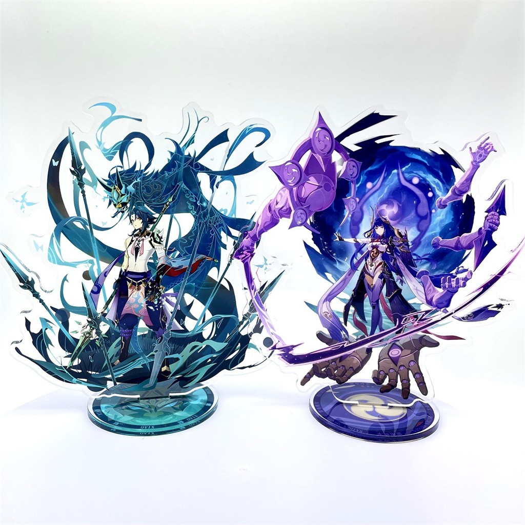 อะนิเมะรูป Genshin Impact Furina Arlecchino Xiao Yae Miko Yelan อะคริลิคขาตั้งแผ่นตกแต่งโต๊ะของขวัญ