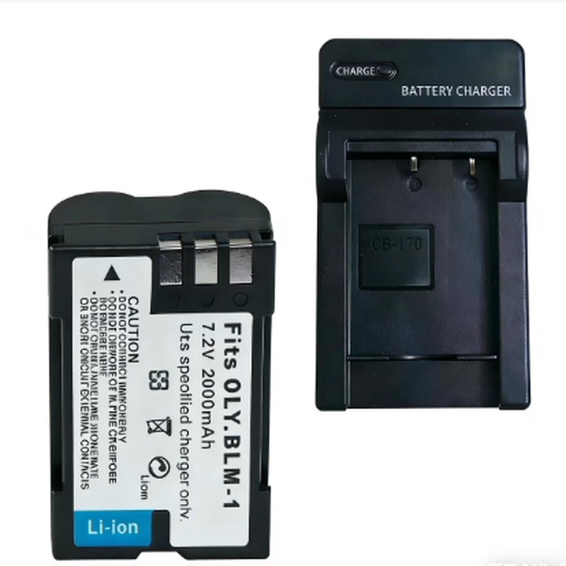 เหมาะสําหรับ Olympus C5060 8080 E300 E510 E500 PS-BLM1 แบตเตอรี่กล้อง + เครื่องชาร์จ