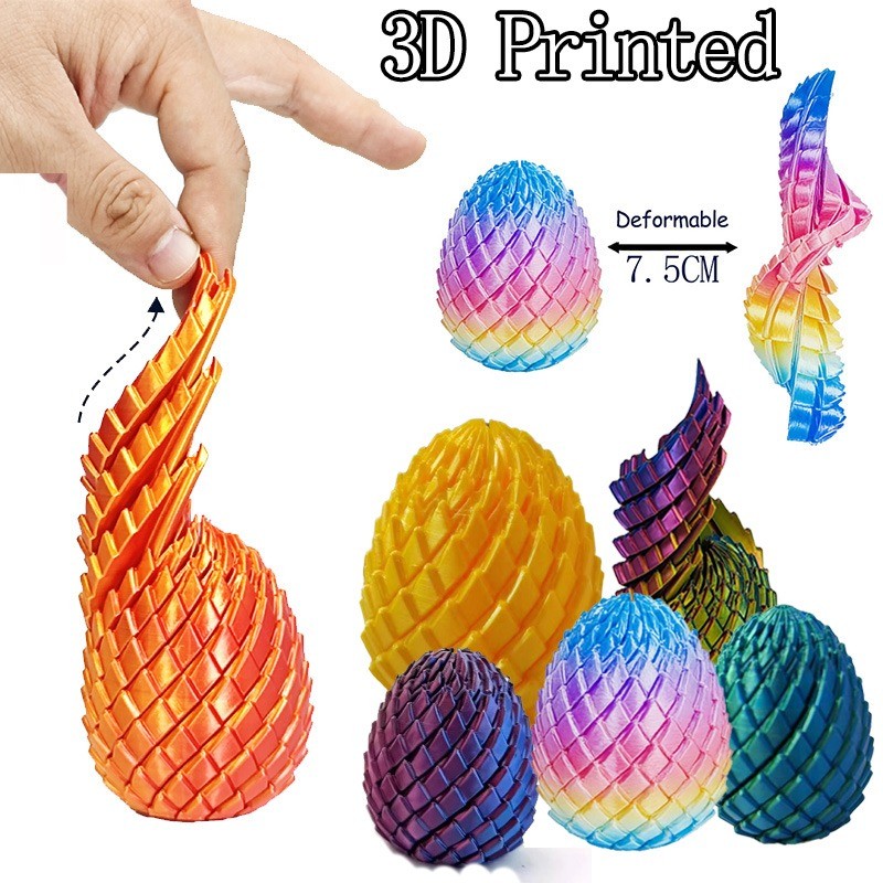 ของเล่นบรรเทาความเครียด 3D พิมพ์ Fidget Dragon Egg Action Figure ของเล่นสําหรับของขวัญเด็ก