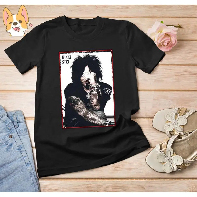 เสื้อยืด Hot Nikki Sixx Music Singer Guitar Family สีดำ ทุกขนาด รุ่น Ng250