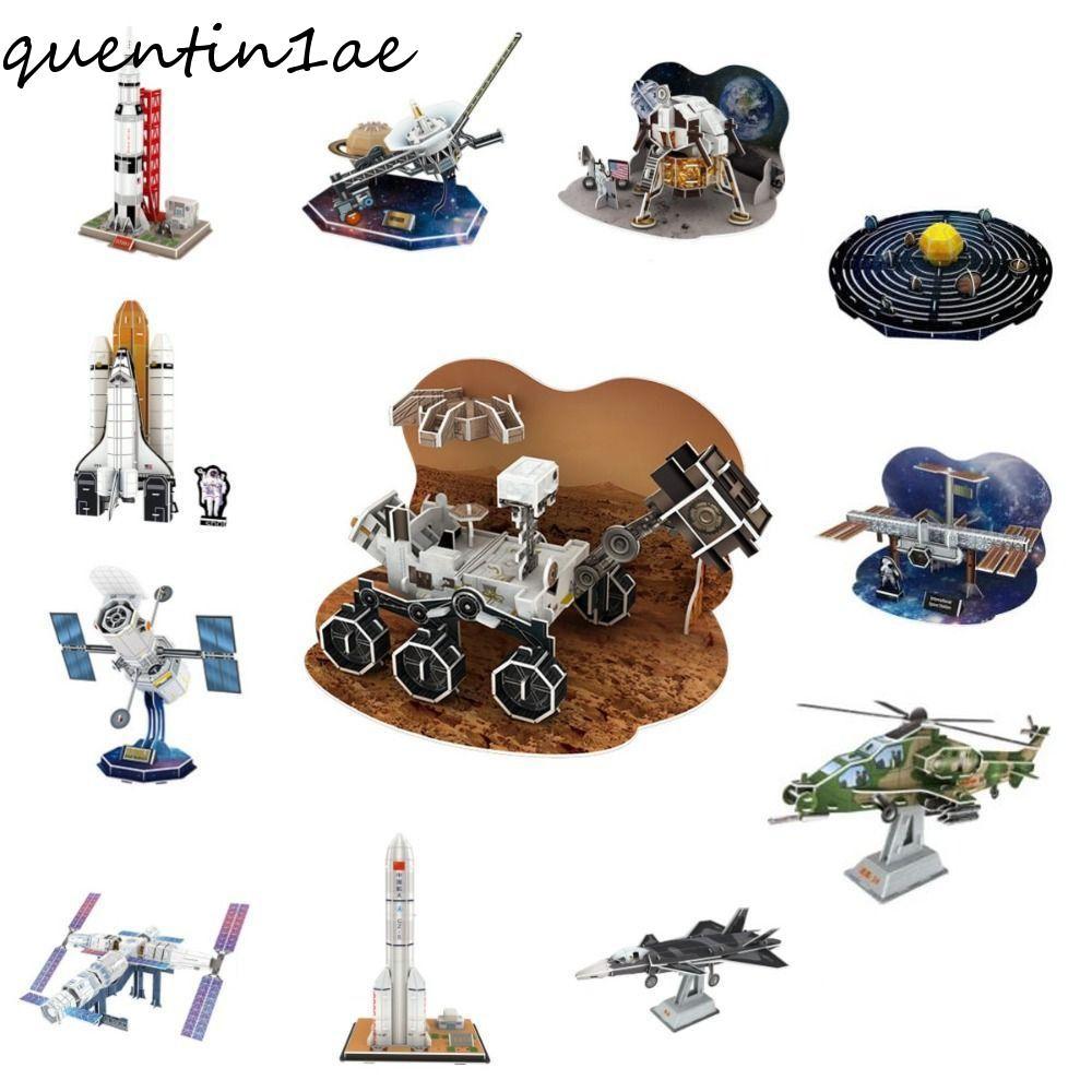 QUENTIN1AE 3D ยานอวกาศกระดาษปริศนา,รุ่นกระดาษ Miniature International Space Station,ขนาดใหญ่ Mars Cu